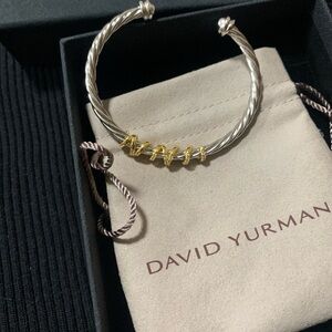 David Yurman Silver and Gold Cable Bracelet